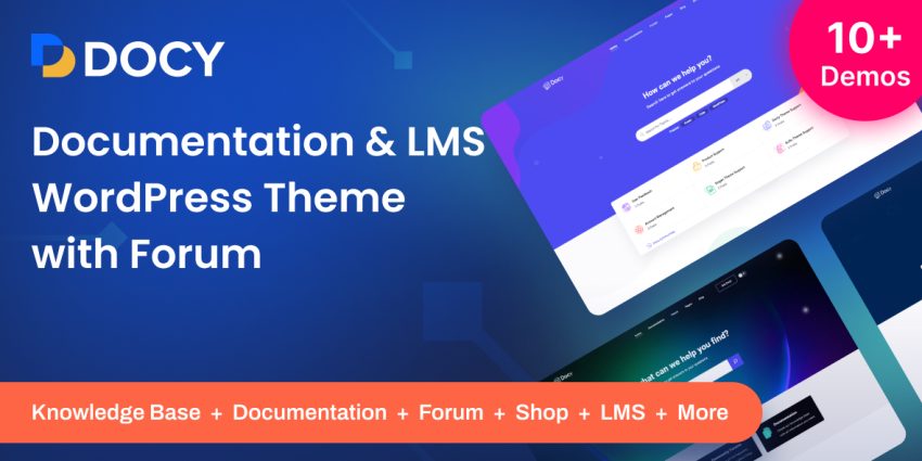 Docy – Premium Documentation, Knowledge base & LMS WordPress Theme with Forum