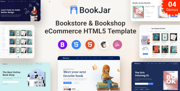 Bookjar – Bookstore & Bookshop eCommerce HTML5 Template
